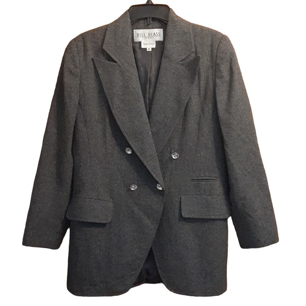 Bill Blass Charcoal Double-Breasted Blazer
